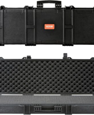 VEVOR Rifle Case, Rifle Hard Case with 4 Layers Fully-protective Foams, Lockable Hard Gun Case with Wheels, IP67 Waterproof & Crushproof, for Rifles or Shotguns