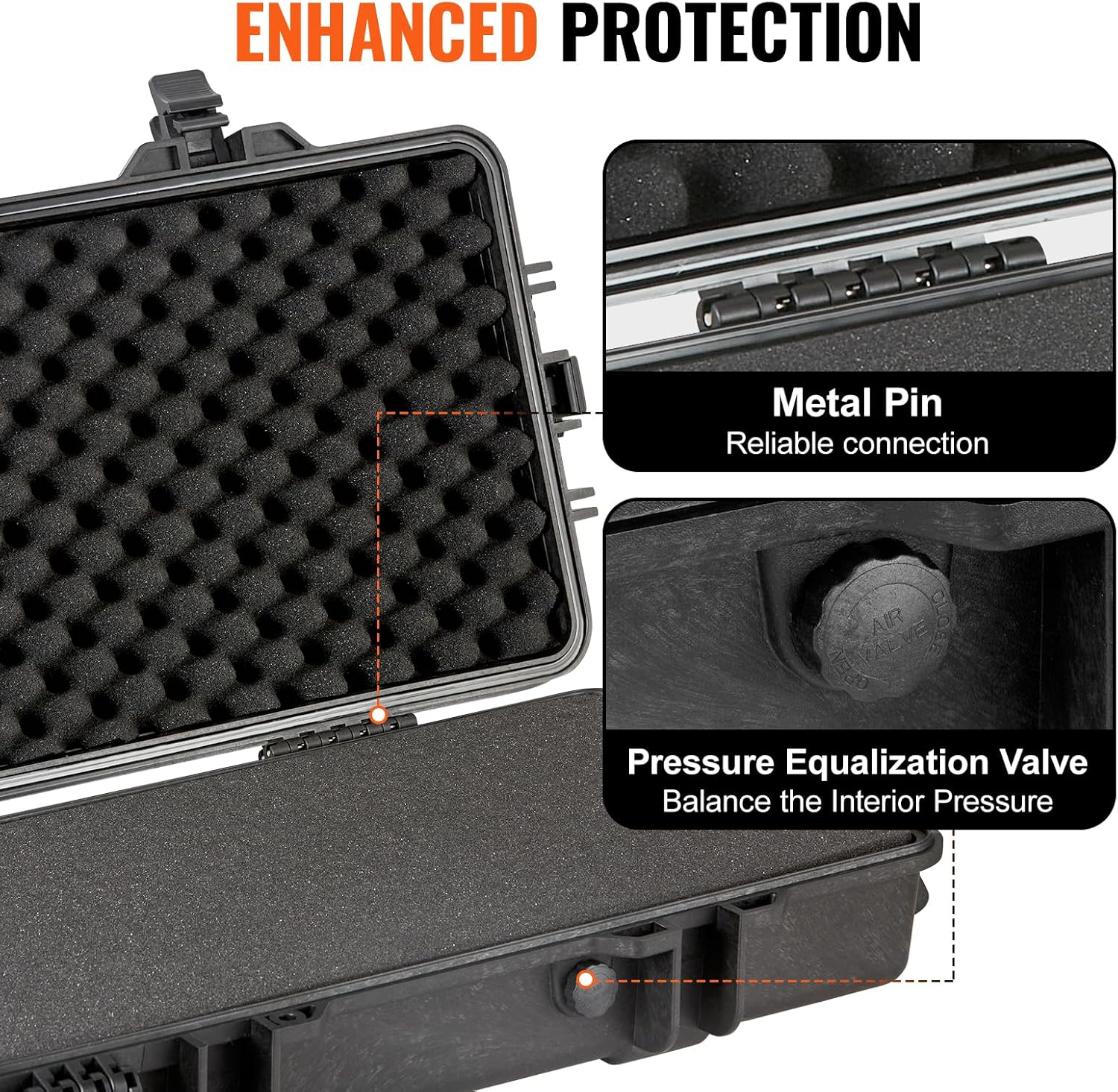 VEVOR Rifle Case, Rifle Hard Case with 4 Layers Fully-protective Foams, Lockable Hard Gun Case with Wheels, IP67 Waterproof & Crushproof, for Rifles or Shotguns - Image 5